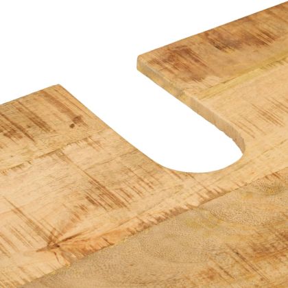 Шкаф за баня за мивка 55x35x60 см мангово дърво масив и желязо