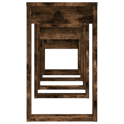 Стифиращи маси, 3 бр, опушен дъб, инженерно дърво