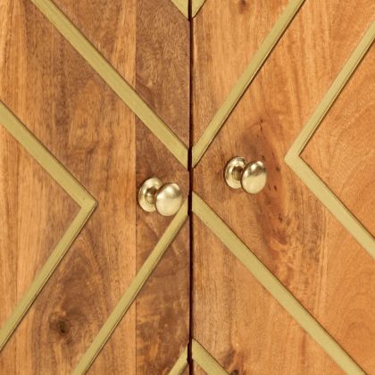 Странични шкафове 3 бр кафяво и черно 60x33,5x75 см манго масив