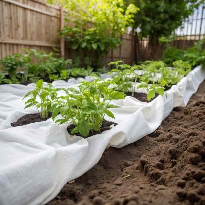 Геотекстилна мембрана, бяла, 1 x 50 м, полиестерно влакно