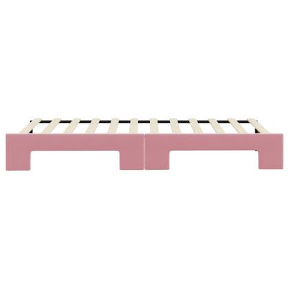 Канапе с изтеглящо разтегателно легло розово 90x200 см кадифе