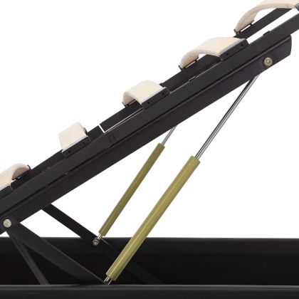 Легло с повдигащ механизъм и LED черно еко кожа 180x200 cм