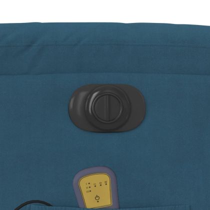 Електрически масажен реклайнер стол, син, кадифе