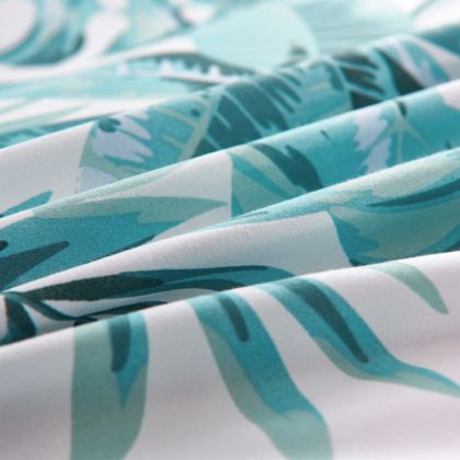 Комплект спално бельо, листа зелен, 140x200/60x70 см