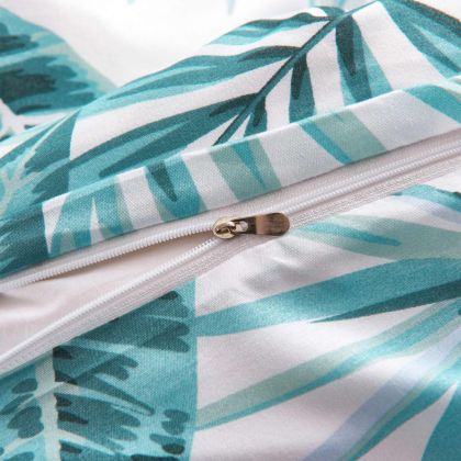 Комплект спално бельо, листа зелен, 140x200/60x70 см