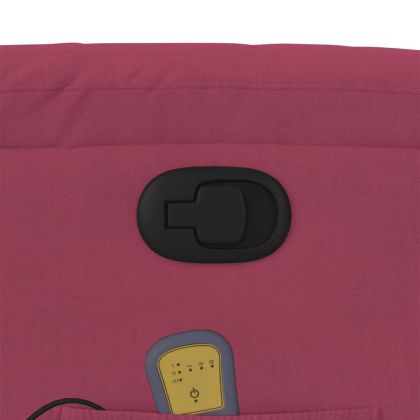 Изправящ масажен реклайнер стол, Виненочервен, кадифе