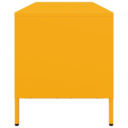 ТВ шкаф горчица жълто 135x39x43,5 см студеновалцувана стомана