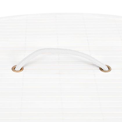 Бамбуков ъглов кош за пране, бял, 60 л