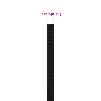 Работно въже черно 2 мм 100 м полиестер