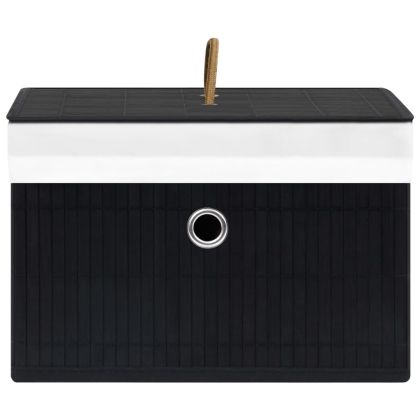 Бамбукови кутии за съхранение 4 бр черни