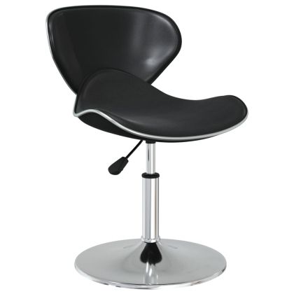 Трапезни столове, 2 бр, черни, изкуствена кожа