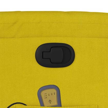 Изправящ масажен реклайнер стол, жълт, кадифе