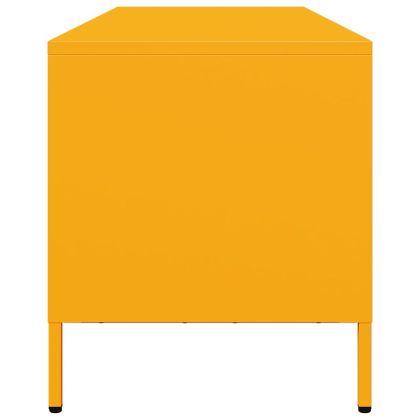 ТВ шкаф горчица жълто 135x39x43,5 см студеновалцувана стомана