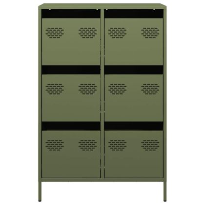 Висок шкаф, маслиненозелен, 68x39x101,5 см, стомана