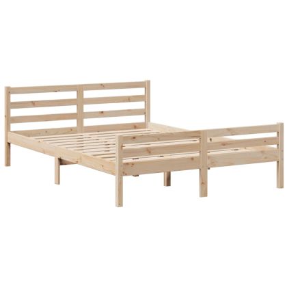 Легло с етажерка за книги, без матрак, 150x200 см, бор масив