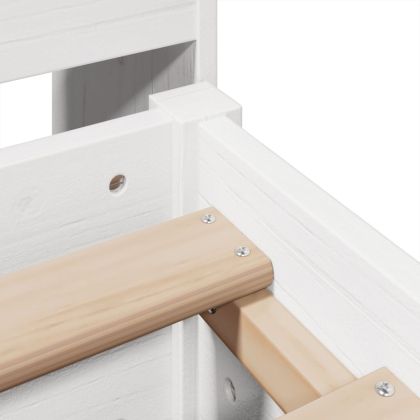 Легло с етажерка за книги, без матрак, 160x200 см, бор масив