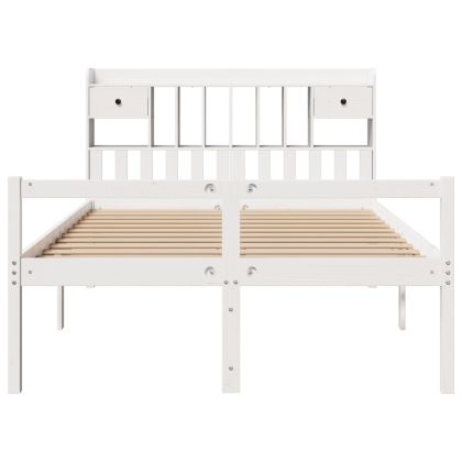 Легло с етажерка за книги, без матрак, 150x200 см, бор масив