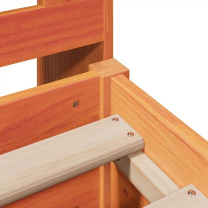 Легло с етажерка за книги, без матрак, 200x200 см, бор масив