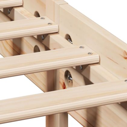 Легло с етажерка за книги, без матрак, 140x190 см, бор масив