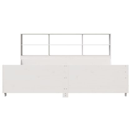 Легло с етажерка за книги, без матрак, 180x200 см, дърво масив