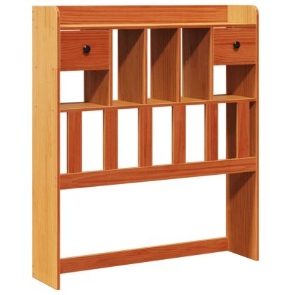 Легло с рафтове за книги без матрак кафяв 90x190 см бор масив