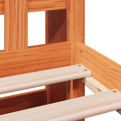 Легло с рафтове за книги без матрак кафяв 90x190 см бор масив