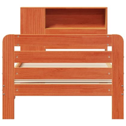 Рамка за легло без матрак, восъчнокафяв, 75x190 см, бор масив