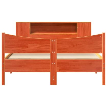 Рамка за легло без матрак, восъчнокафяв, 140x190 см, бор масив