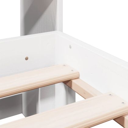 Легло с етажерка за книги, без матрак, 160x200 см, бор масив