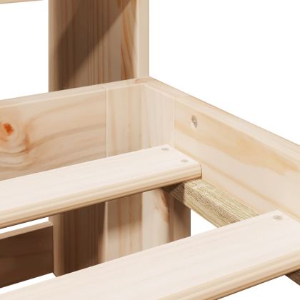 Легло с етажерка за книги, без матрак, 160x200 см, бор масив