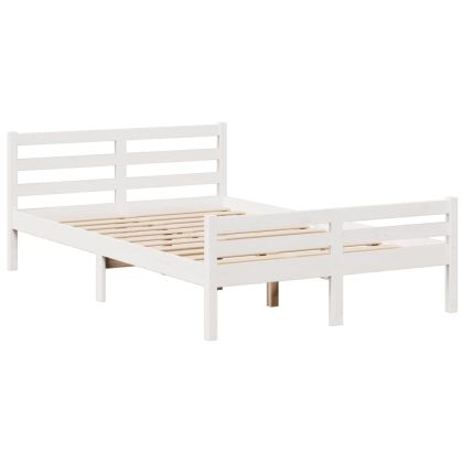 Легло с етажерка за книги, без матрак, 135x190 см, бор масив