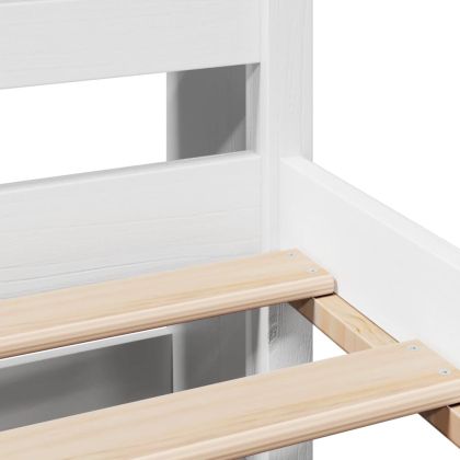 Легло с етажерка за книги, без матрак, 135x190 см, бор масив