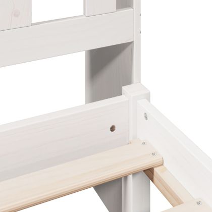 Легло с етажерка за книги, без матрак, 150x200 см, бор масив