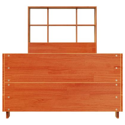Рамка за легло без матрак, восъчнокафяв, 75x190 см, бор масив