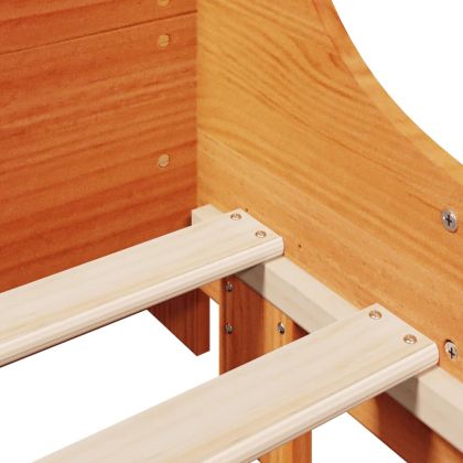 Легло с етажерка за книги, без матрак, 75x190 см, дърво масив