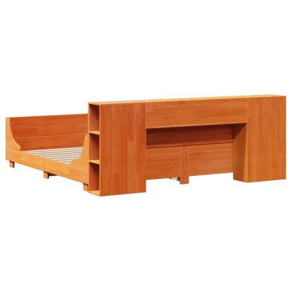 Рамка за легло без матрак, восъчнокафяв, 180x200 см, бор масив