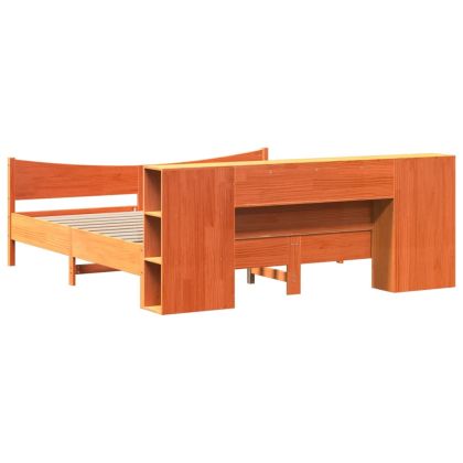 Рамка за легло без матрак, восъчнокафяв, 180x200 см, бор масив