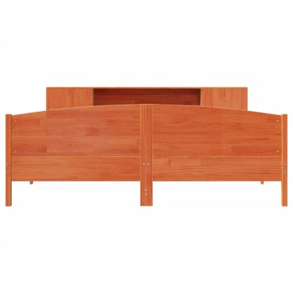 Легло с етажерка за книги, без матрак, 180x200 см, бор масив