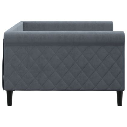 Кушетка, тъмносиво, 100x200 см, кадифе