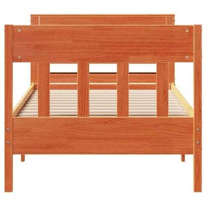 Рамка за легло без матрак, восъчнокафяво, 90x200 см, бор масив