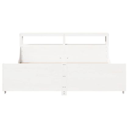 Рамка за легло без матрак, бял, 200x200 см, бор масив