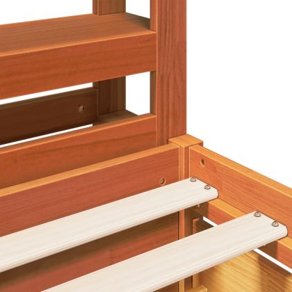 Рамка за легло без матрак, восъчнокафяво, 135x190 см, бор масив