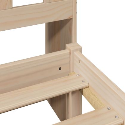 Легло с етажерка за книги, без матрак, 140x200 см, бор масив