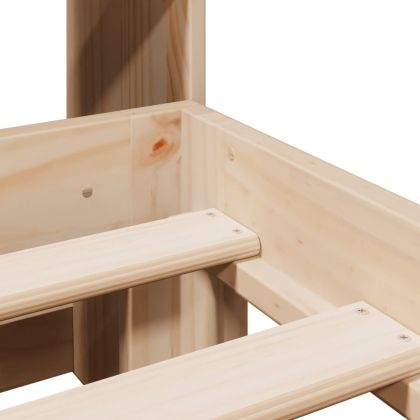 Легло с етажерка за книги, без матрак, 140x200 см, бор масив