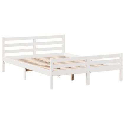 Легло с етажерка за книги, без матрак, 140x200 см, бор масив