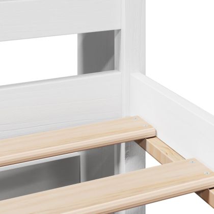 Легло с етажерка за книги, без матрак, 140x200 см, бор масив