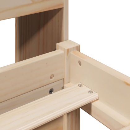 Легло с етажерка за книги, без матрак, 140x200 см, бор масив