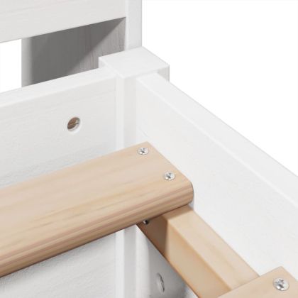 Легло с етажерка за книги, без матрак, 135x190 см, бор масив