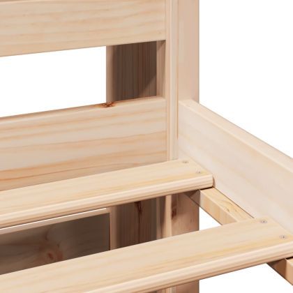 Легло с етажерка за книги, без матрак, 135x190 см, бор масив