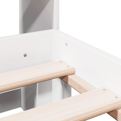 Легло с етажерка за книги, без матрак, 140x190 см, бор масив